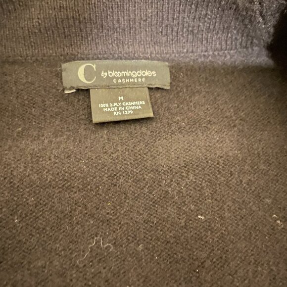 NWOT Like New C by Bloomingdale's 100 Cashmere Black Grandfather Cardigan Size M - Picture 8 of 8